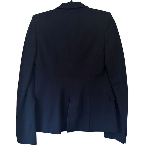 NWT EMILIO PUCCI navy blue viscose CREPE Embroidered logo Blazer Jacket 44 Large - Picture 2 of 13